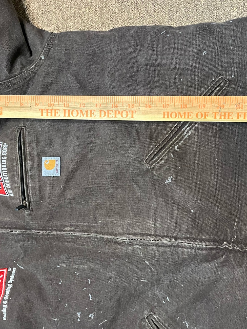 Carhartt coat Sierra Duck coat sherpa lined American flag patch size XL - Picture 9 of 11